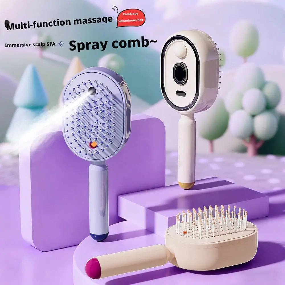 Electric Spray Hair Brush Rechargeable Water Spray Hair Brush