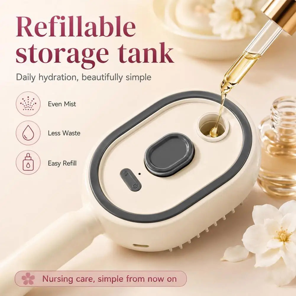 Electric Spray Hair Brush Rechargeable Water Spray Hair Brush